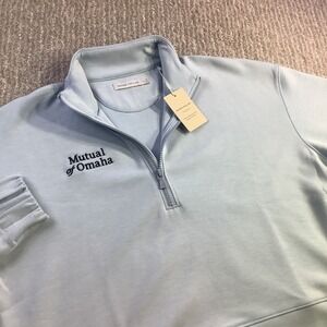 Peter Millar Womens 1/4 Zip Pullover Blue Mutual of Omaha Logo Size Small NWT
